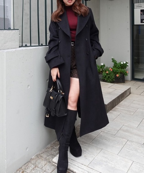 rienda（リエンダ） コート チェスターコート ダブルカラーシェイプド