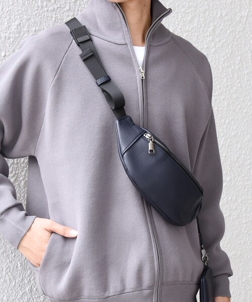 SHIPS any ウエストポーチ any: スプリット レザー ボディバッグ