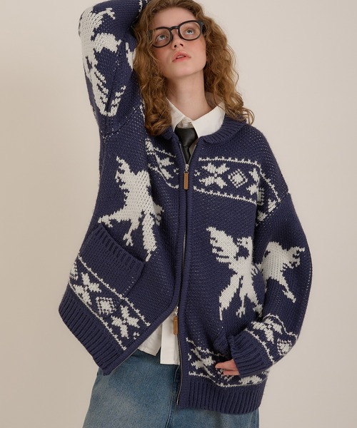 MUHET（ミュエータ） カーディガン カウチンニット レディース メンズ