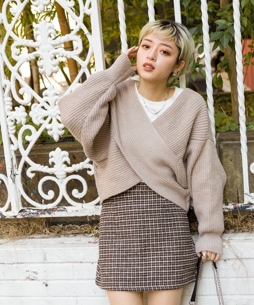 SpRay（スプレイ） ニット クロスカシュクールニット : ZOZOTOWN Yahoo