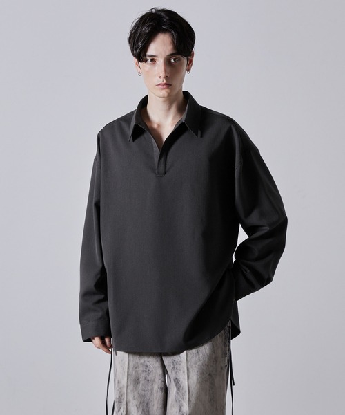 CLEL（クレイル） シャツ 「CLEL」Herringbone TR Side Lace Skipper