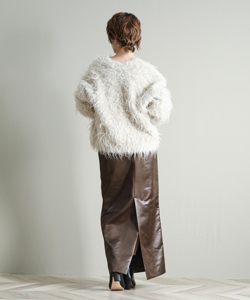 The rejoice カーディガン 2wayシャギーカーデ レディース