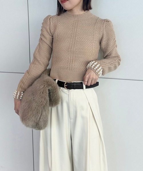 anuans（アニュアンス） ニット セーター パールニットトップス