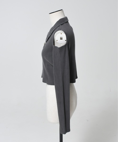 REFLEM（レフレム） 「REFLEM/レフレム」テレコリブZIPトップス