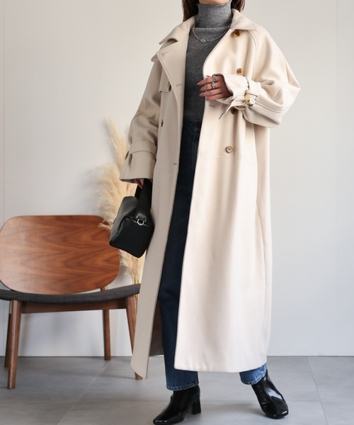 sakishimatokyo トレンチコート コート フェイクウールトレンチコート