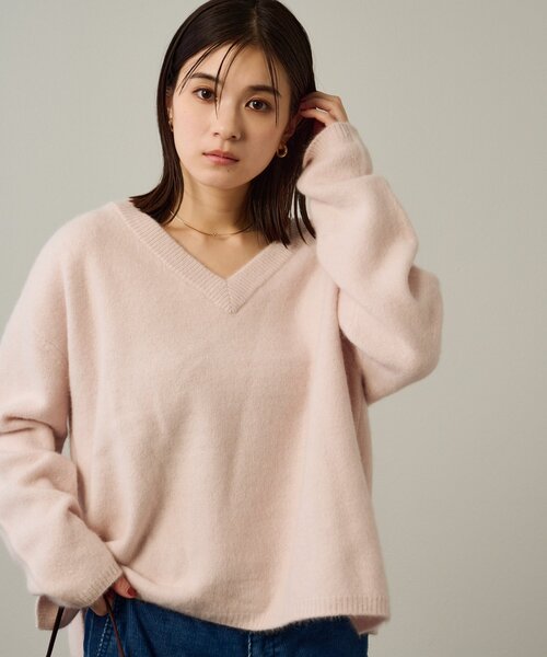 Omekashi（オメカシ） ニット セーター ファーウールVプルオーバー