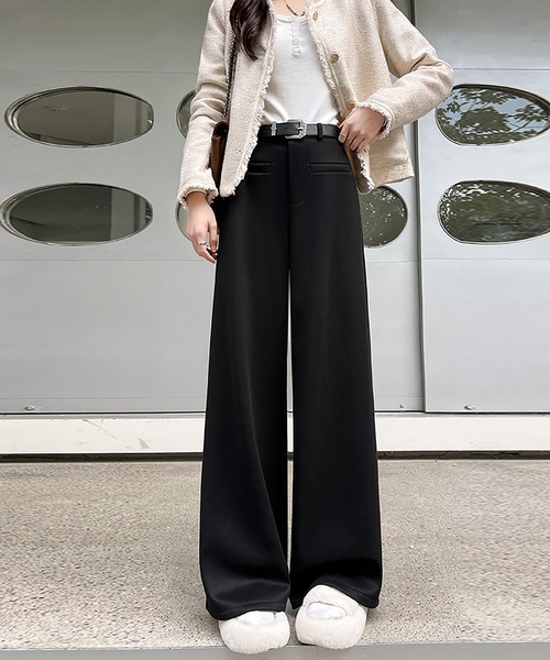 スラックス パンツ 裏起毛パンツ レディース : ZOZOTOWN Yahoo!店