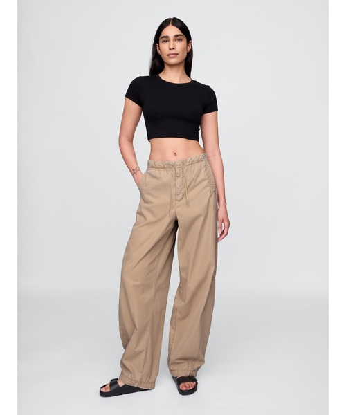 GAP（ギャップ） パンツ ミッドライズ バレル パラシュートパンツ