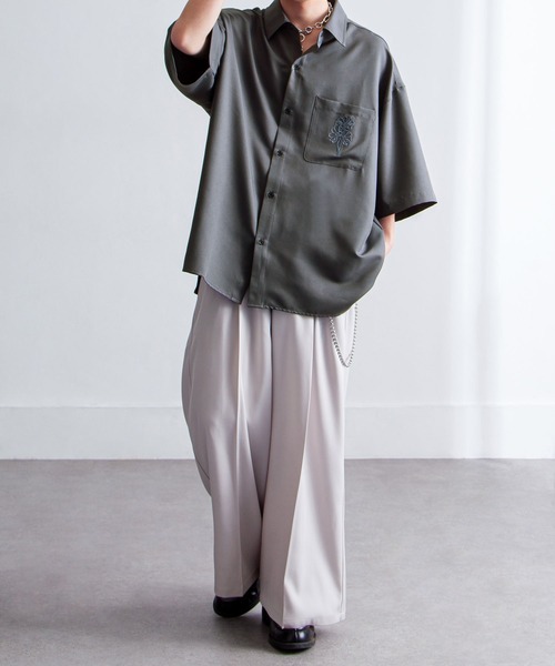 Nilway（ニルウェイ） シャツ 刺繍デザイン オーバーサイズ ドレープ