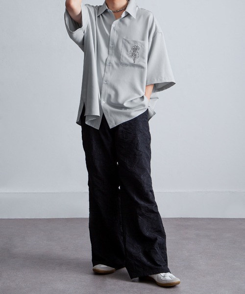 Nilway（ニルウェイ） シャツ 刺繍デザイン オーバーサイズ ドレープ