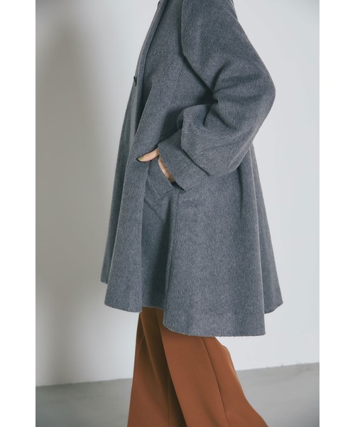 &. NOSTALGIA（ノスタルジア） ノーカラーコート コート ウール混