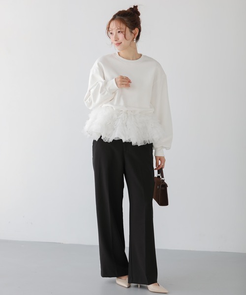 Fit more（フィットモア） トレーナー スウェット ミルフィーユフリル