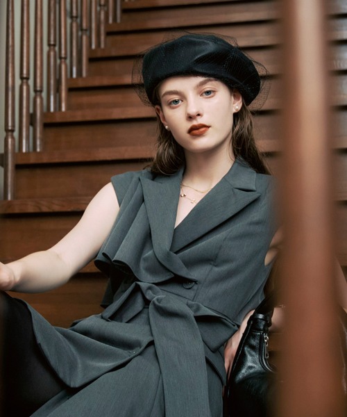 EIMY ISTOIRE（エイミーイストワール） 帽子 ベレー帽 フェイクレザー