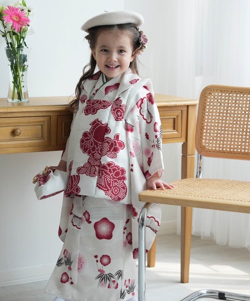 utatane 着物 七五三3歳用被布コートセット 女の子 ひよこ商店 レトロ