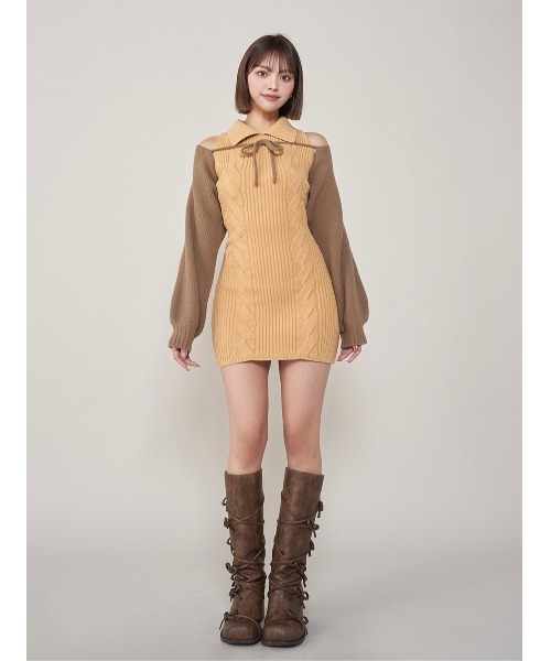 Darich（ダーリッチ） ワンピース ショートボレロニットミニワンピース