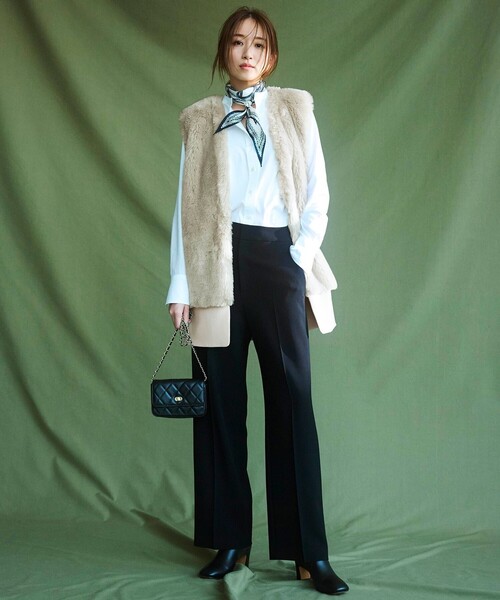 パンツ トリアセダブルクロス ワイドストレート レディース : ZOZOTOWN