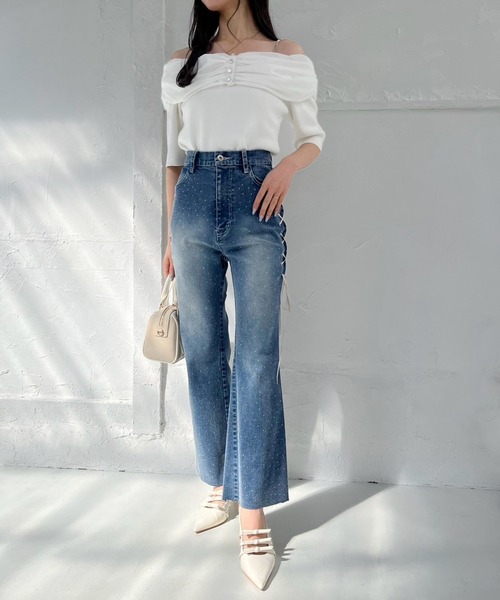 one after another NICE CLAUP ジーンズ デニム デニムパンツ サイド