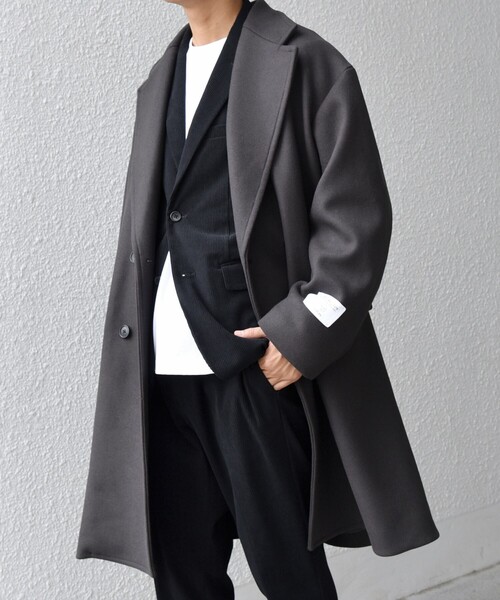 SHIPS any チェスターコート コート any: PURE WOOL MELTON ダブル