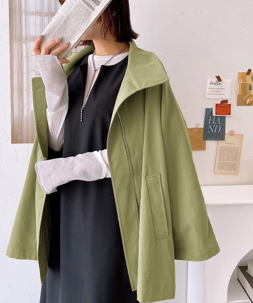 ニッセン（nissen） ポンチョ ポンチョ風ミドル丈コート レディース