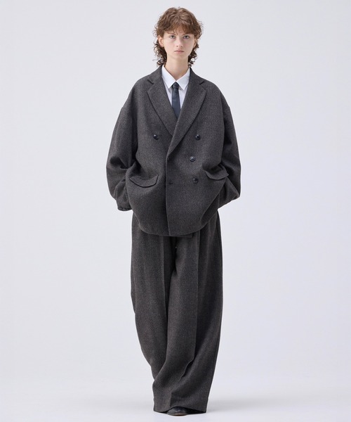 soerte ジャケット テーラードジャケット Oversized double-breasted