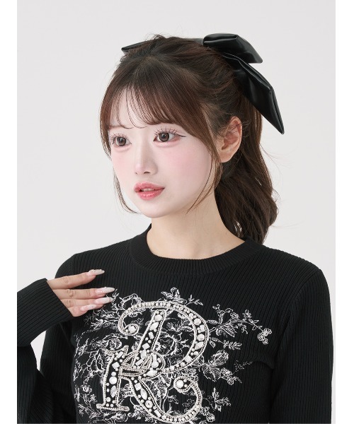 Darich（ダーリッチ） ニット セーター DRビジューフラワーリブニット