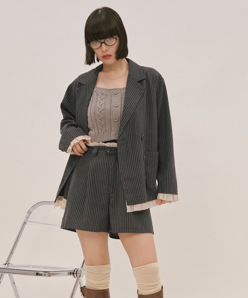 loin nuit ジャケット テーラードジャケット frill layered design