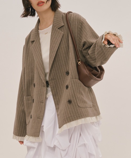 loin nuit ジャケット テーラードジャケット frill layered design