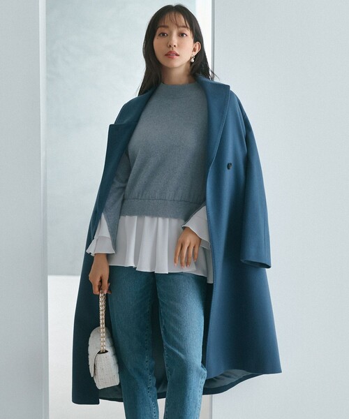 ニット セーター 「23区×Oggiコラボ」フレアサテンコンビ ラメニット