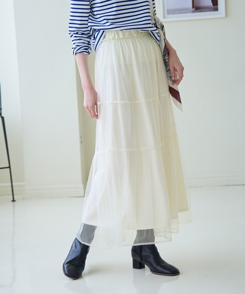 ROPE' PICNIC（ロペ ピクニック） スカート パール付きチュール