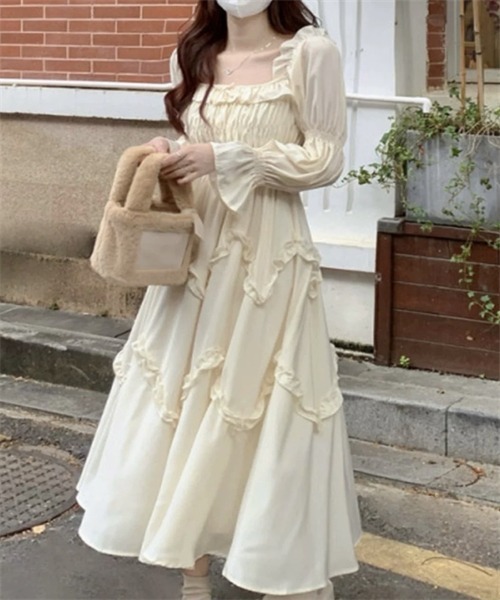 Dream garden（ドリームガーデン） ワンピース シャーリングフリル