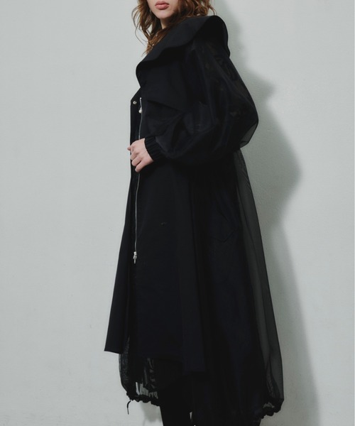J1U by LA BELLE ETUDE コート アウター ビッグカラーシースルー