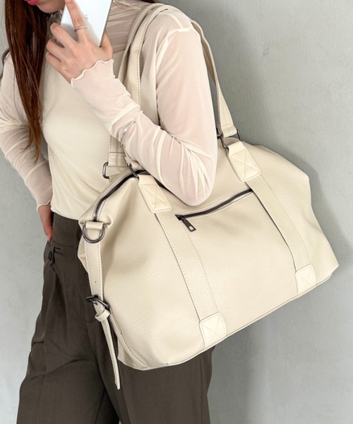 ボストンバッグ 「A4収納可能」PU 2WAYマルチショルダーバッグ