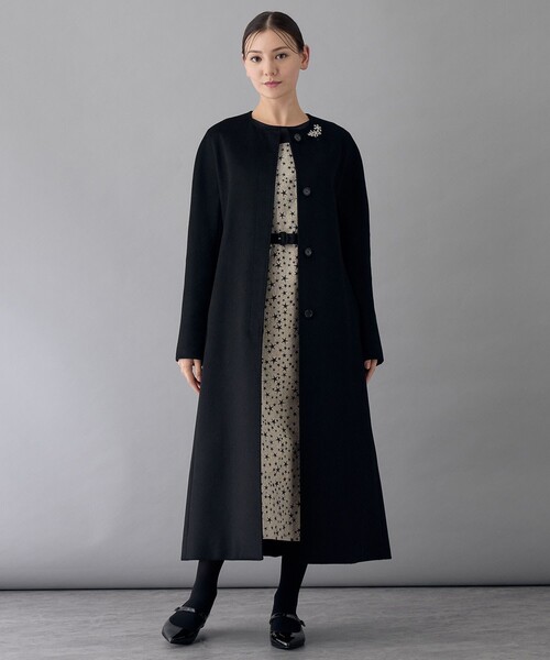 ANAYI（アナイ） コート アウター カシミヤベルト付きクルーコート
