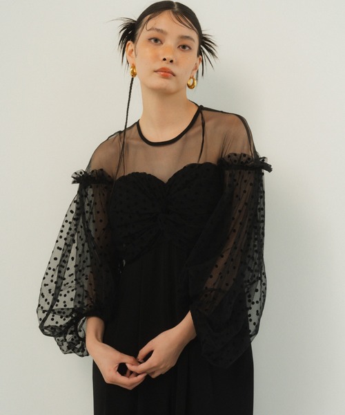 ANDRESD パンツドレス フロッキードットパンツドレス / flocky dot