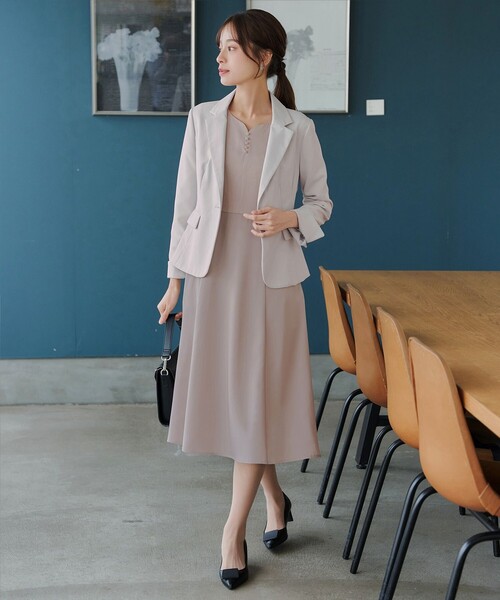 Tiaclasse ワンピース ハートネックくるみ釦ワンピース : ZOZOTOWN