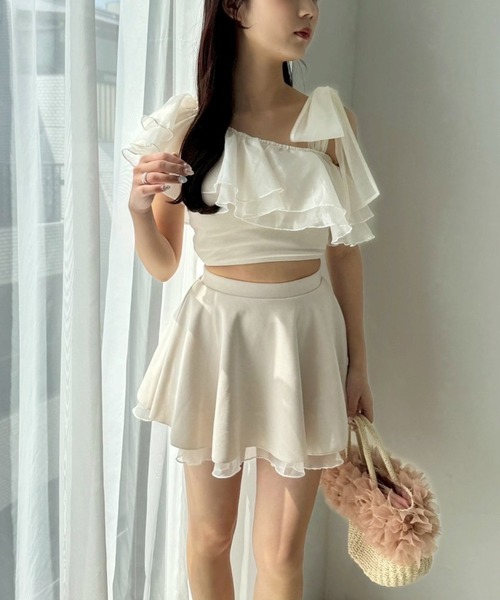 one after another NICE CLAUP 水着 swimwear/肩リボンワンショルダー