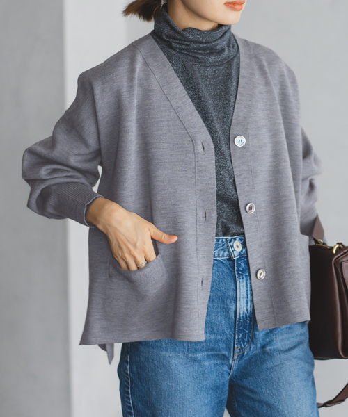 IENA（イエナ） カーディガン スーパーファインスムース ショート