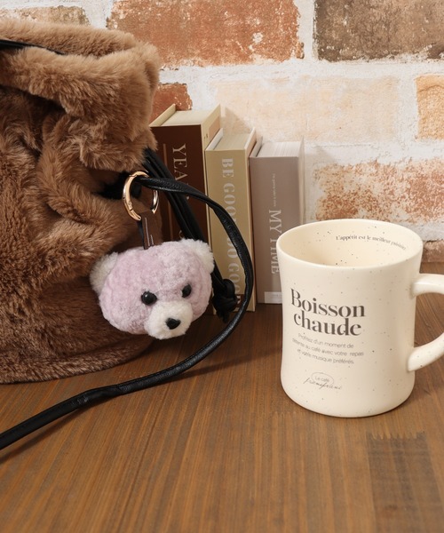 Crossi チャーム モコモコくまさん アニマルぬいぐるみバッグチャーム