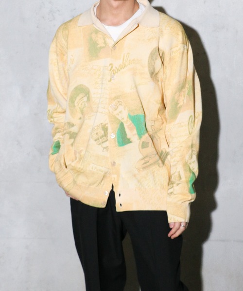 TOWNCRAFT（タウンクラフト） カーディガン PRINTED POLO CARDIGAN