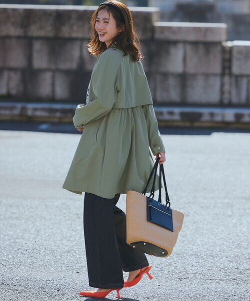 23区（ニジュウサンク） ノーカラーコート コート 「撥水加工」ライト