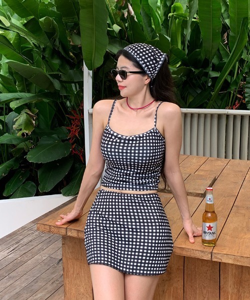 gossip!ロサンゼルス 水着 ギンガムチェック タンキニタイプビキニ
