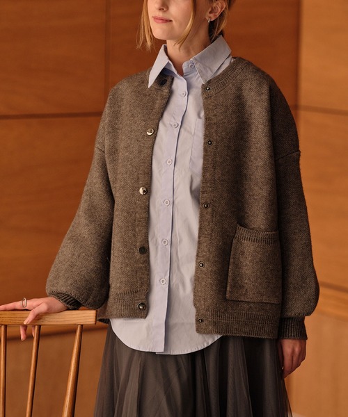 トキドキ ジャケット ノーカラージャケット ノーカーラーヒップまで