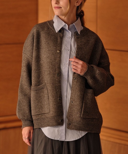 トキドキ ジャケット ノーカラージャケット ノーカーラーヒップまで