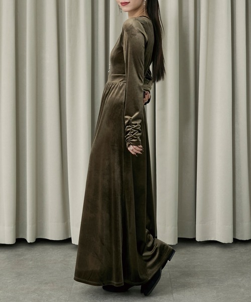 Elishe ワンピース レイヤードベロアワンピース : ZOZOTOWN Yahoo!店