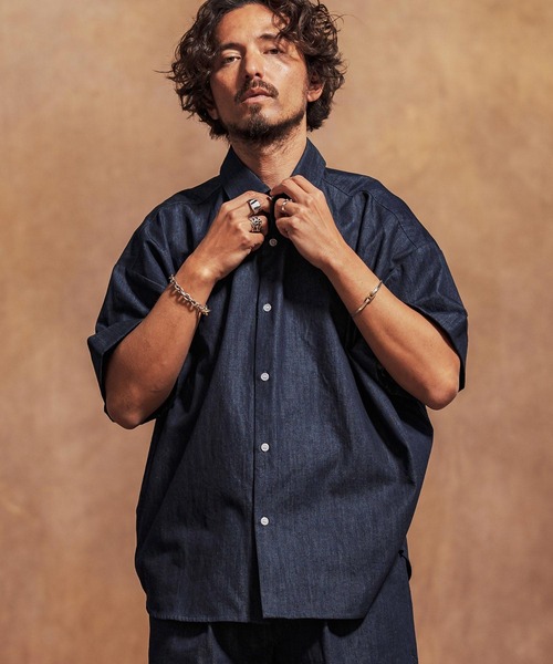 Jih Nunc（ジーヌンク） シャツ mhs2280-8oz袖ロールアップデニム