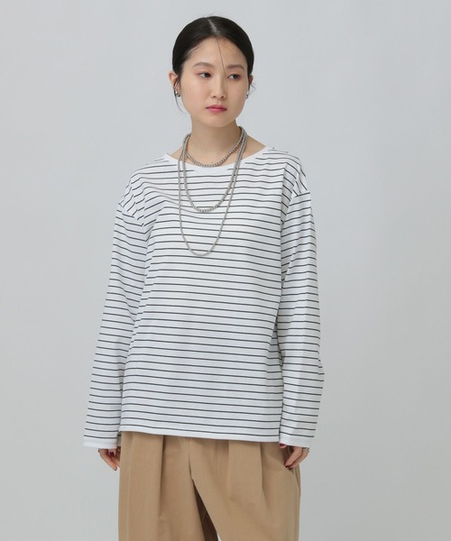 LEPSIM（レプシィム） tシャツ 細ピッチボーダーロンT 634629