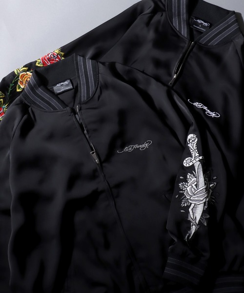 Ed Hardy（エド・ハーディー） スカジャン ワンポイント刺繍 袖刺繍