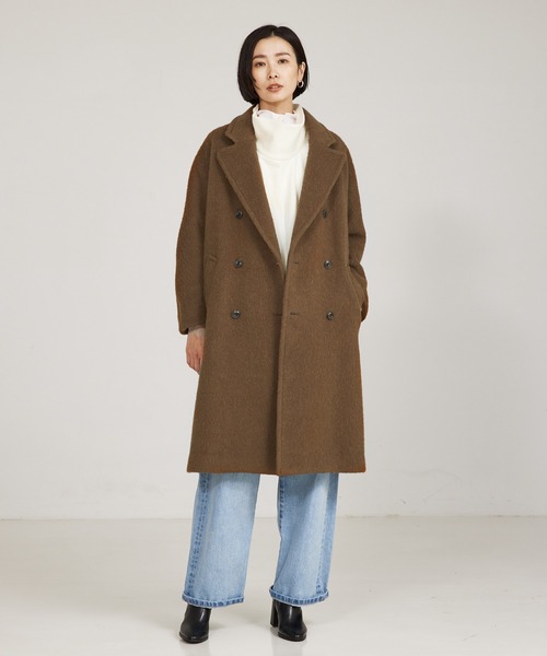 qualite（カリテ） コート チェスターコート モヘアシャギーダブル