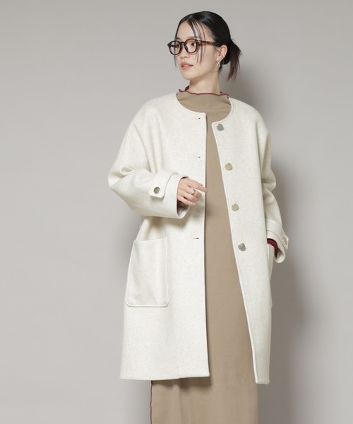 NANO universe（ナノ・ユニバース） ノーカラーコート コート ノー