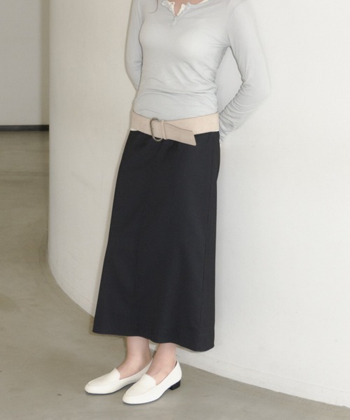 GIUNON スカート front pocket stripe skirt / フロントポケット